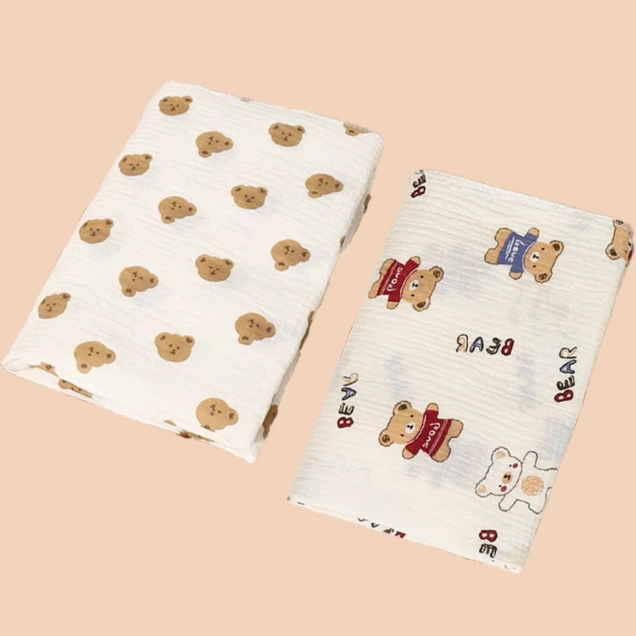 2Pc 80*80cm Cotton Muslin Baby Receiving Blankets