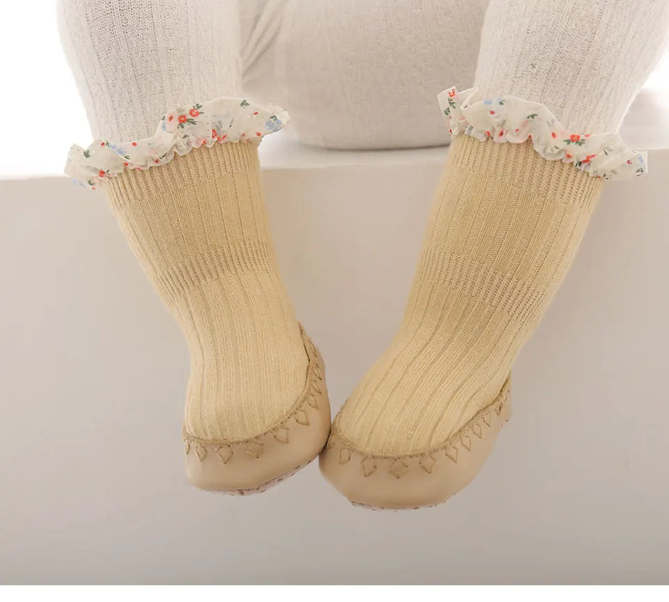 Babies Anti Slip Lace Foot Socks First Walker