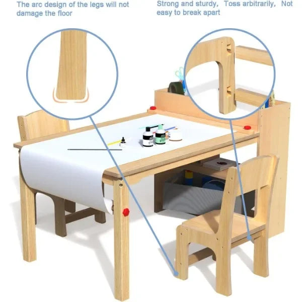 Wooden Drawing Table And Chairs