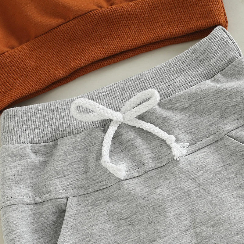 Winter Set Cozy Sweater Elastic Waist Pants for Boys