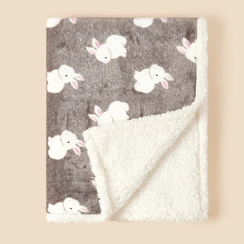 Baby Blanket Swaddle Wrap Flannel Lamb Fleece