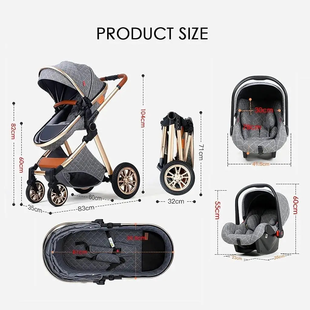 Baby Stroller Reclining Baby Carriage, Bassinet