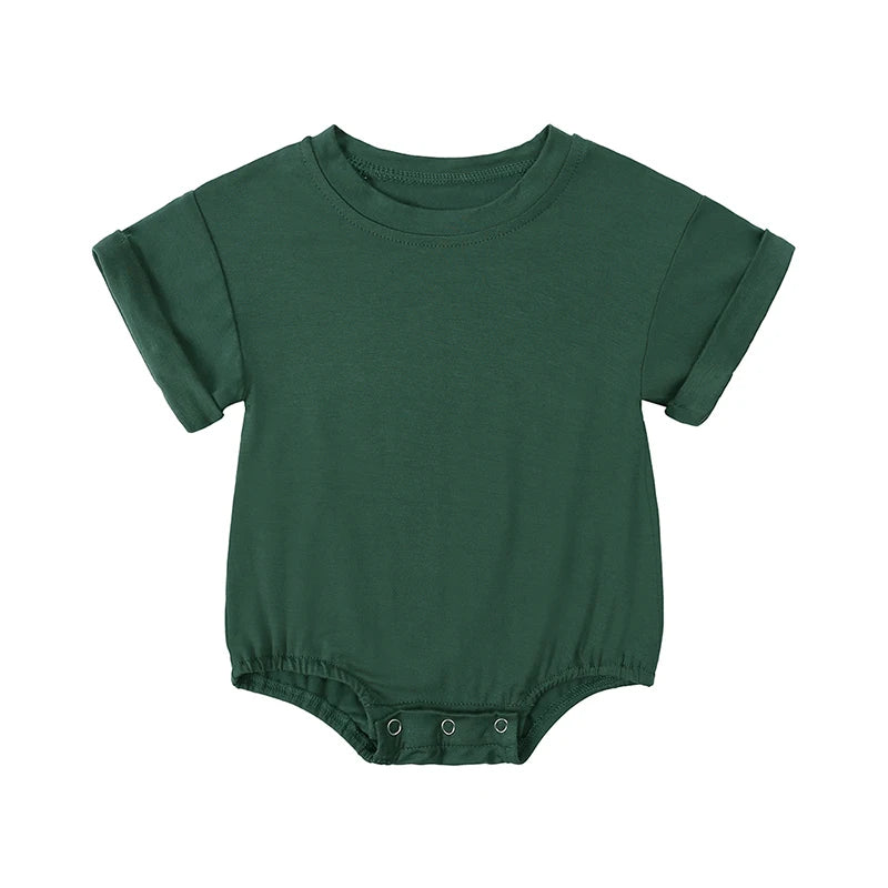 Bamboo Fiber Baby Short Sleeved Rompers 3-24M