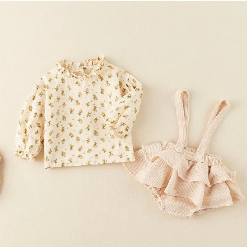 Baby Long Sleeve Floral Blouse, Romper Dress