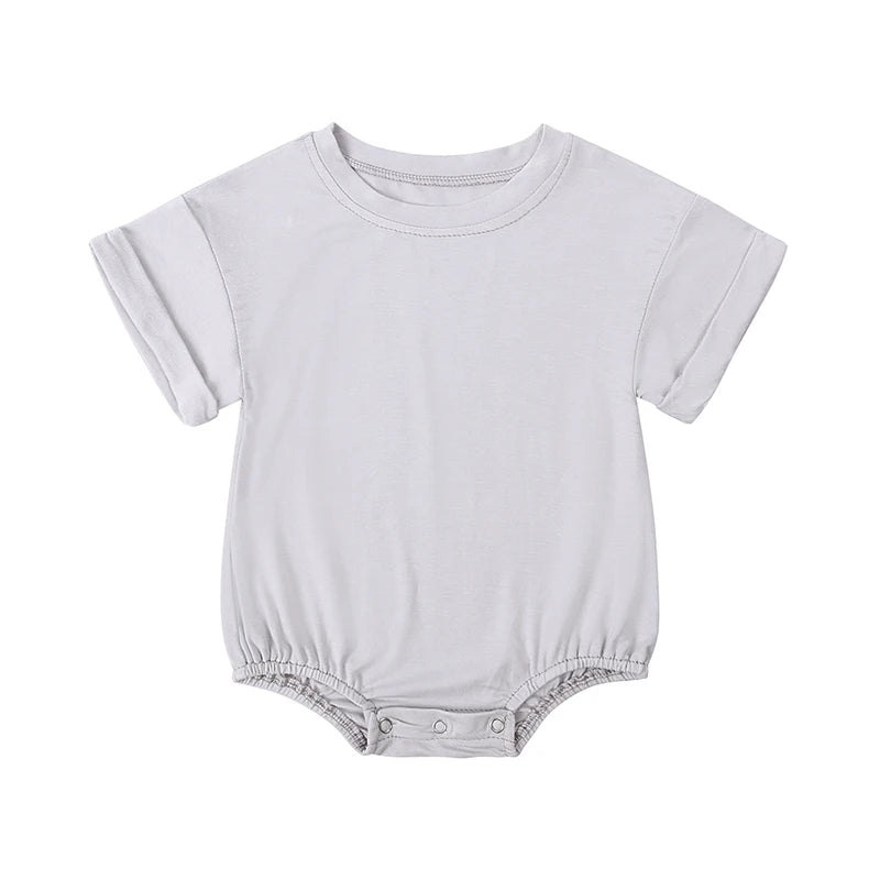 Bamboo Fiber Baby Short Sleeved Rompers 3-24M