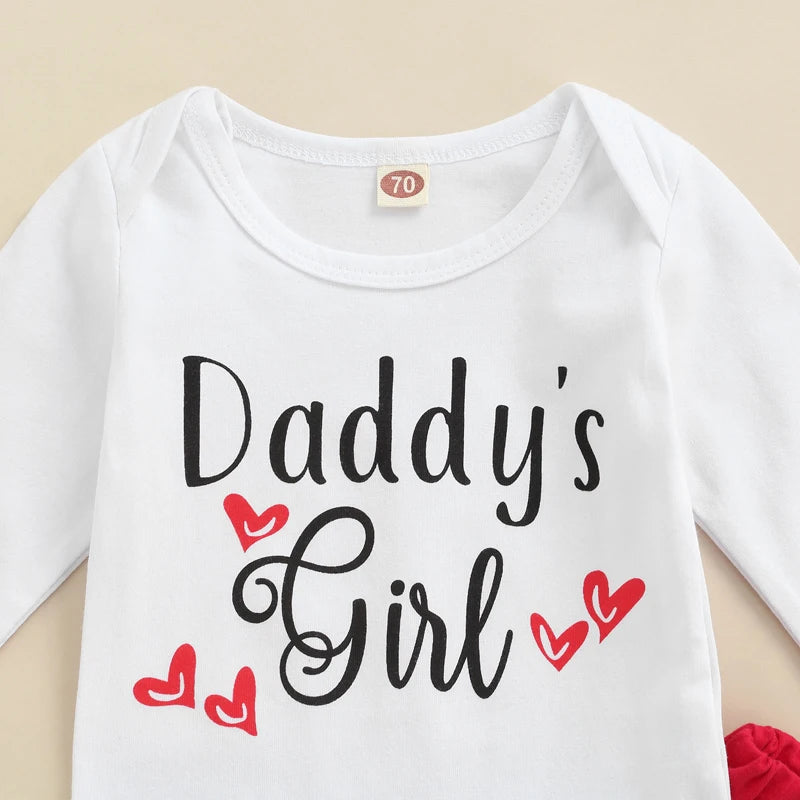 Cute 3-Piece Baby Girl Outfit Long Sleeve Romper, Pants, Headband