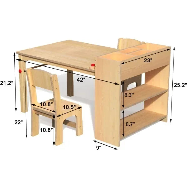 Wooden Drawing Table And Chairs