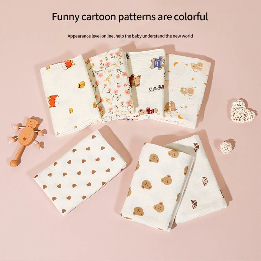 2Pc 80*80cm Cotton Muslin Baby Receiving Blankets
