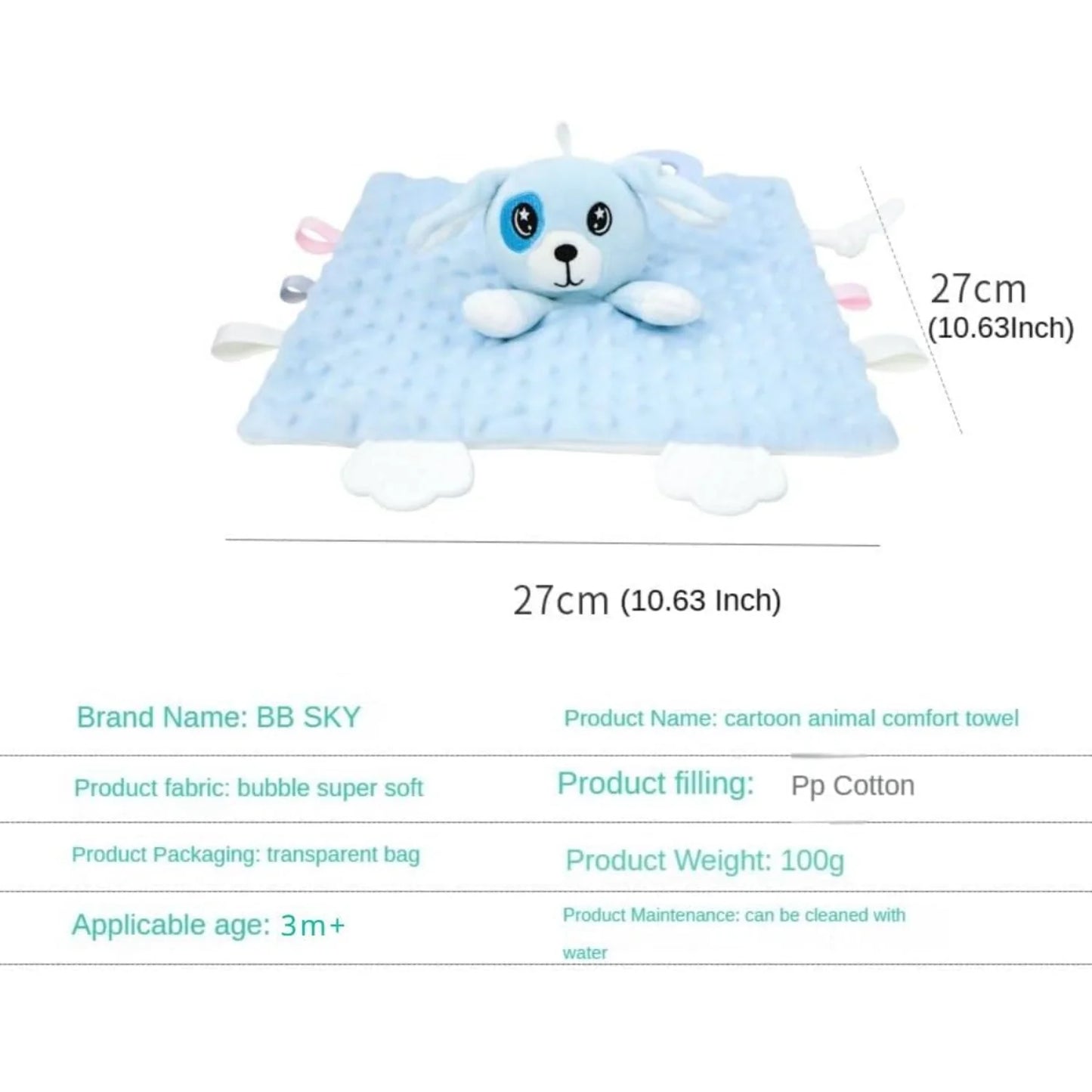 Stuffed Animal Head In Middle Of Blanket For Baby