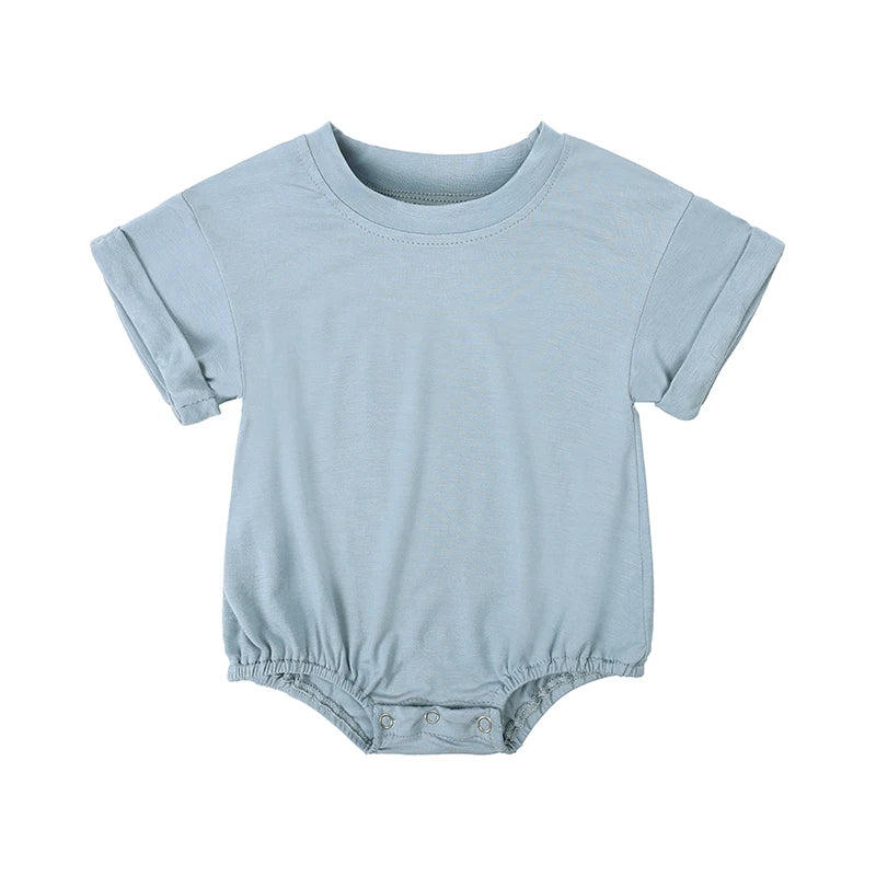 Bamboo Fiber Baby Short Sleeved Rompers 3-24M