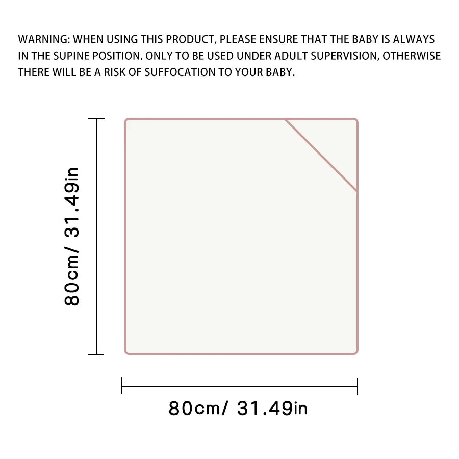 2Pc 80*80cm Cotton Muslin Baby Receiving Blankets