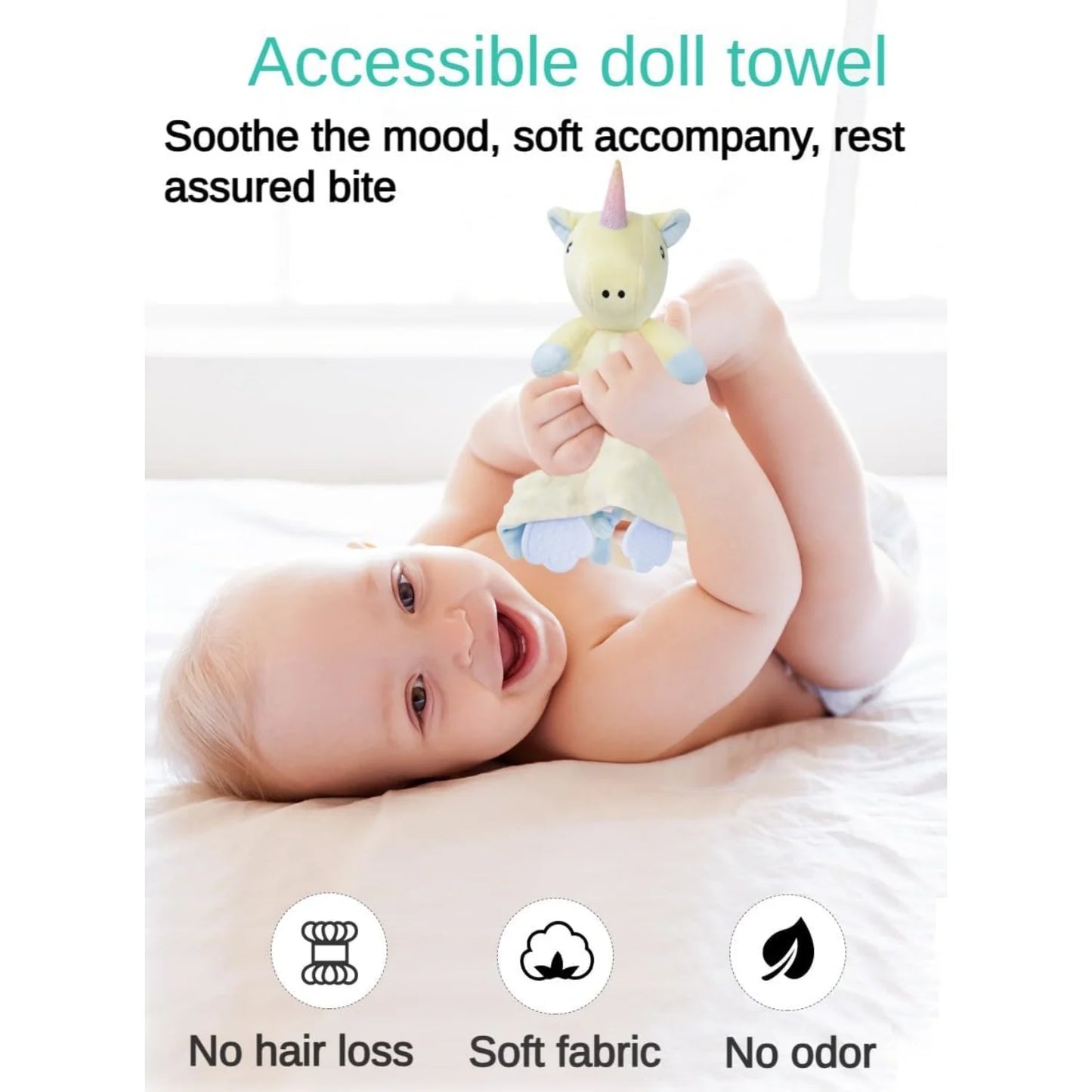 Stuffed Animal Head In Middle Of Blanket For Baby
