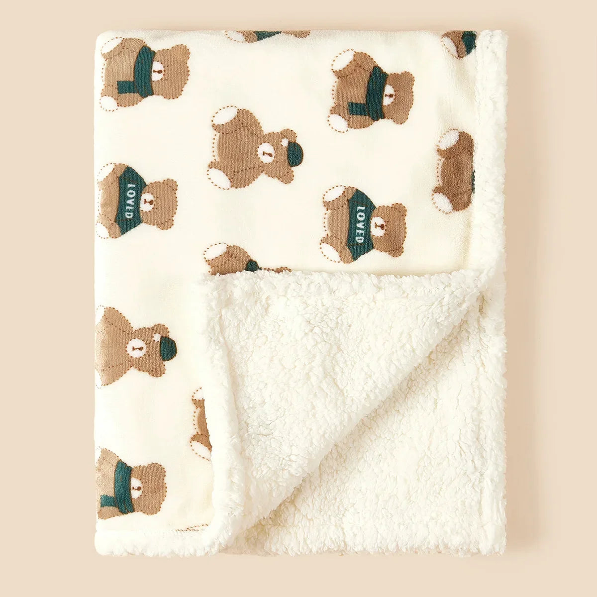 Baby Blanket Swaddle Wrap Flannel Lamb Fleece
