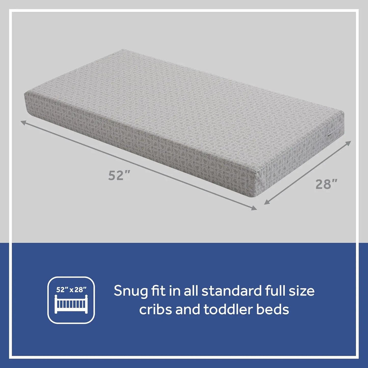 Hypoallergenic, Antibacterial, Waterproof, Memory Foam Baby Crib Mattress