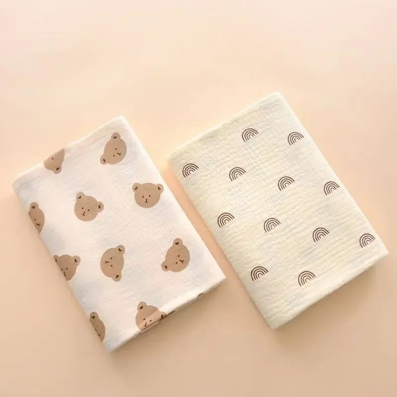 2Pc 80*80cm Cotton Muslin Baby Receiving Blankets