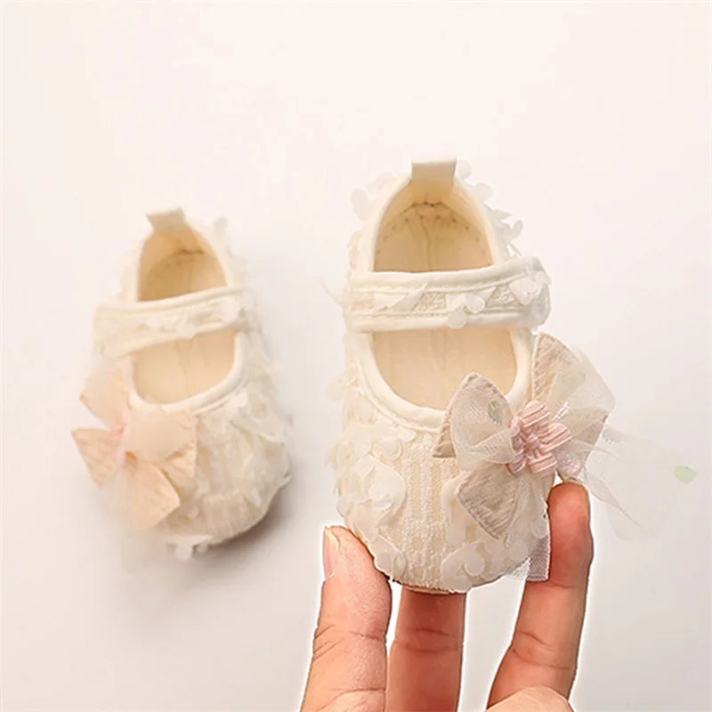 Adorable Baby Girl Bow Flats Shoes For Parties