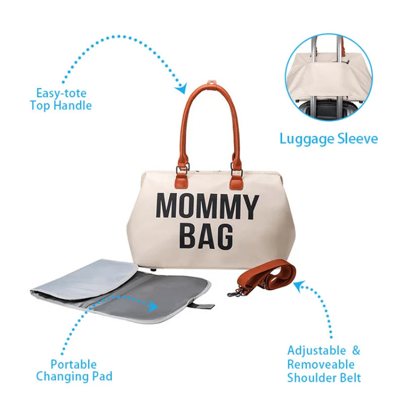 Large Portable Waterproof Mommy Bag, Maternity/Diaper
