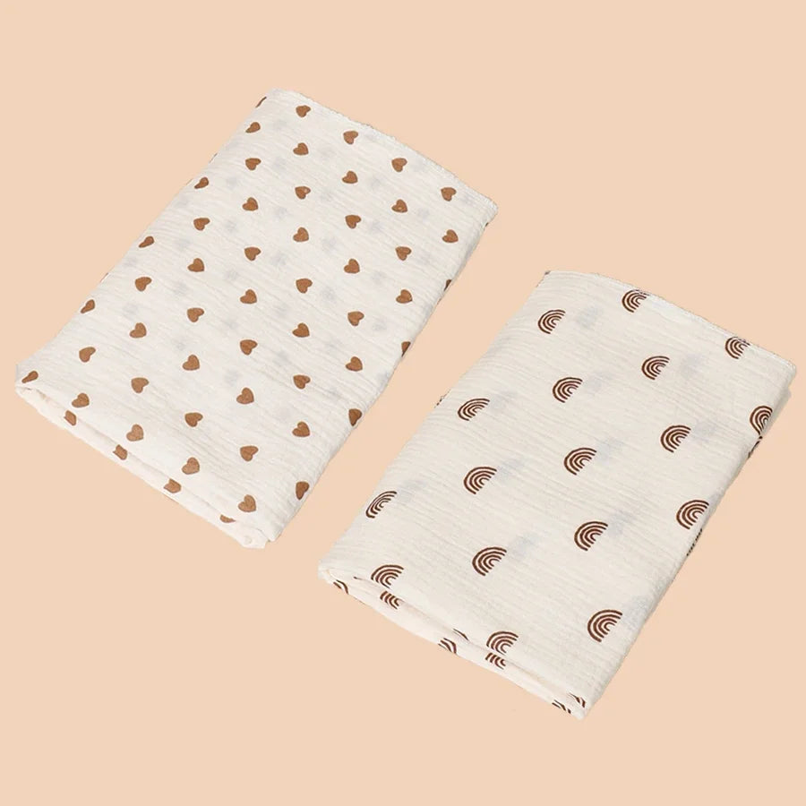 2Pc 80*80cm Cotton Muslin Baby Receiving Blankets