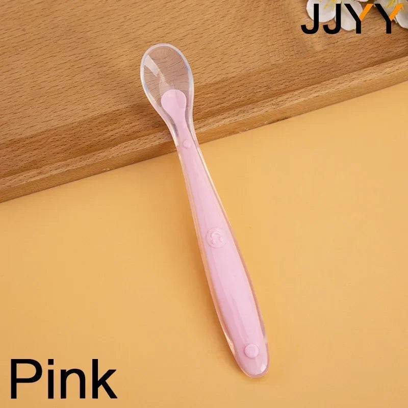 Soft Silicone Baby Safe Eating Training Spoon