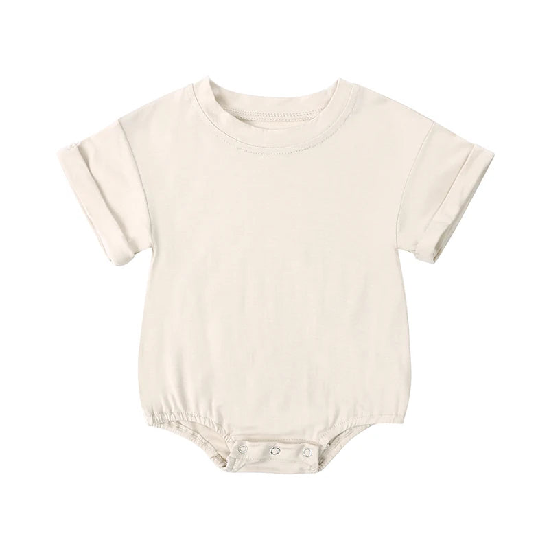 Bamboo Fiber Baby Short Sleeved Rompers 3-24M
