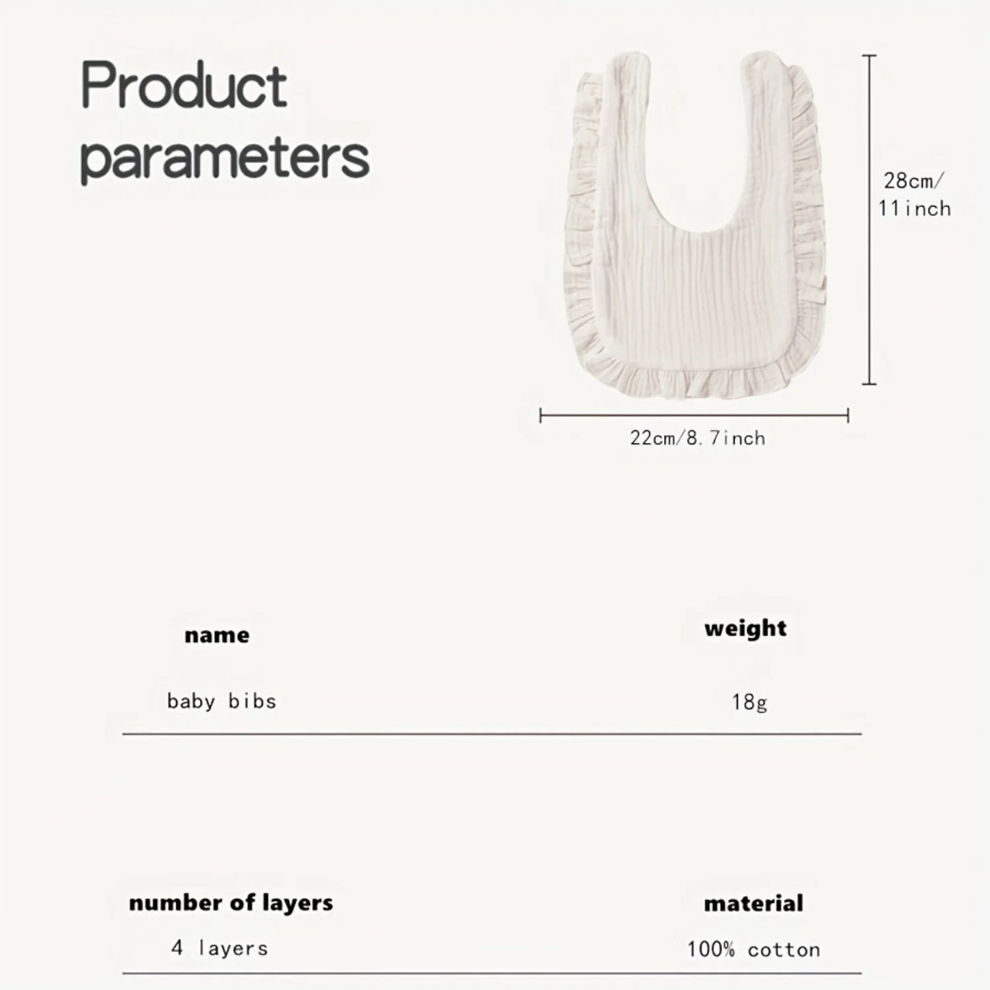 4pcs Ultra-Soft Absorbent Teething/Drooling Bibs