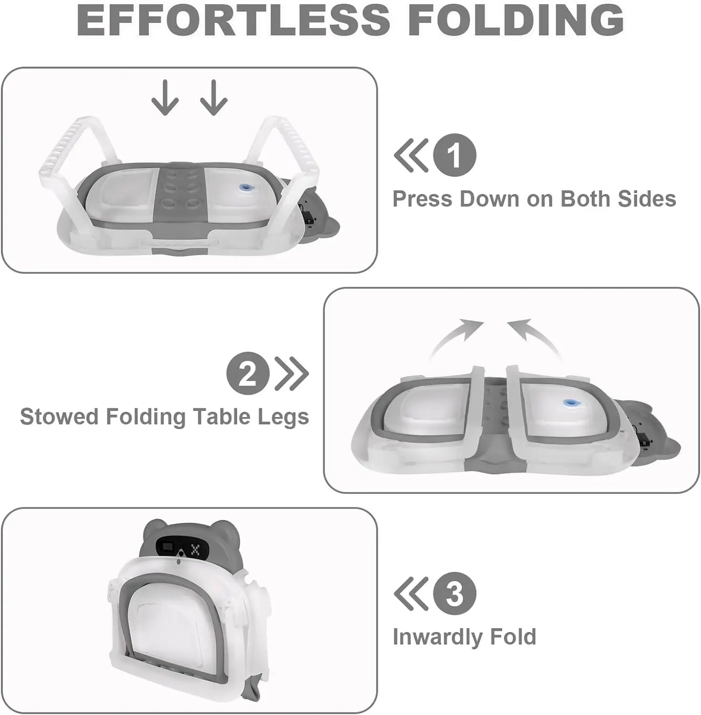 Foldable Baby Bathtub Non-Slip With Cushion Support