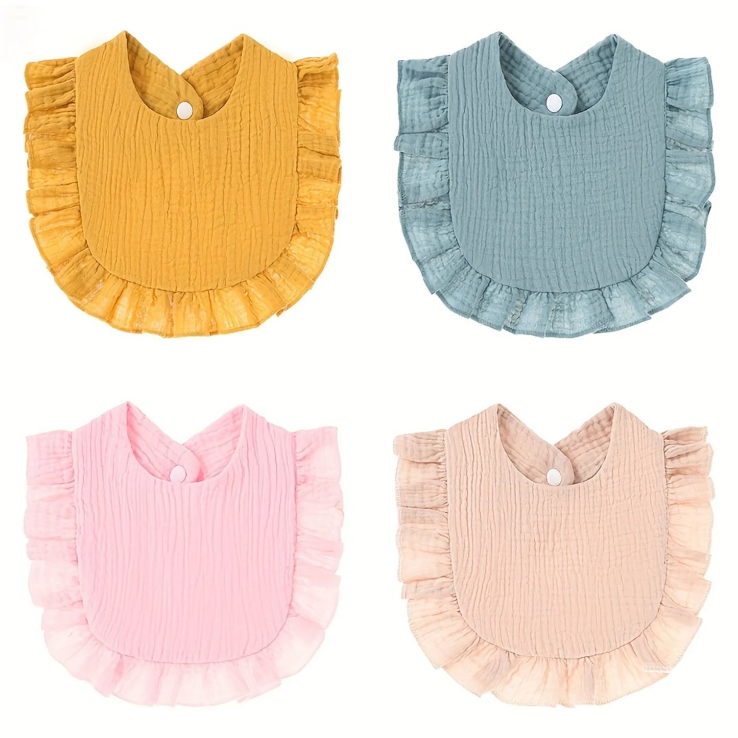 4pcs Ultra-Soft Absorbent Teething/Drooling Bibs