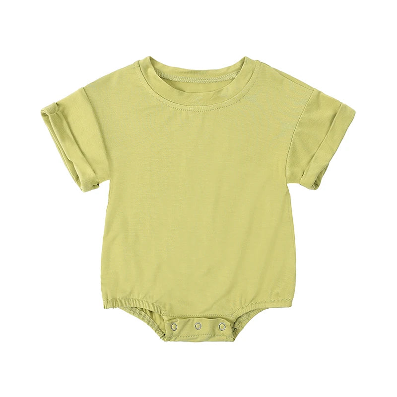 Bamboo Fiber Baby Short Sleeved Rompers 3-24M