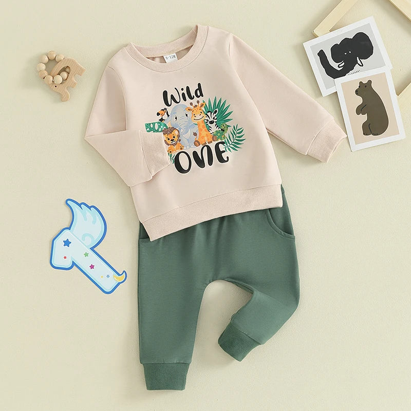 Baby First Birthday Outfit Round Neck Floral Print