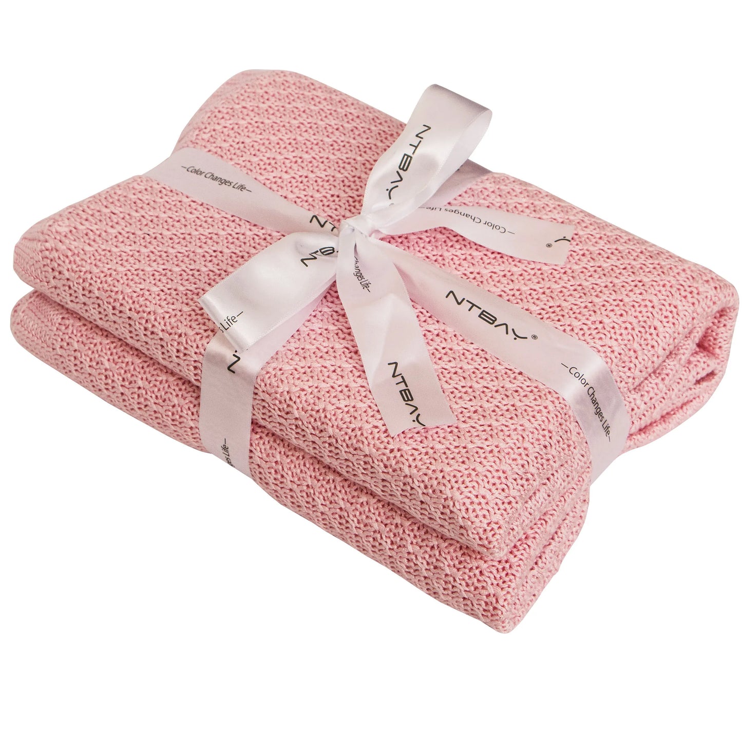Natural Bamboo Cable Knit Baby Blanket
