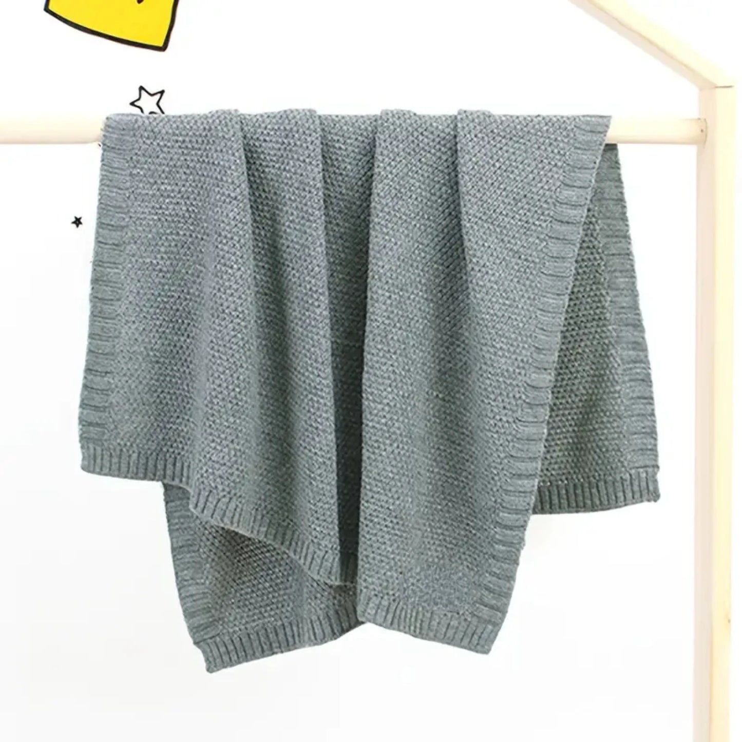 Cozy Solid Knitted Blanket for Newborns