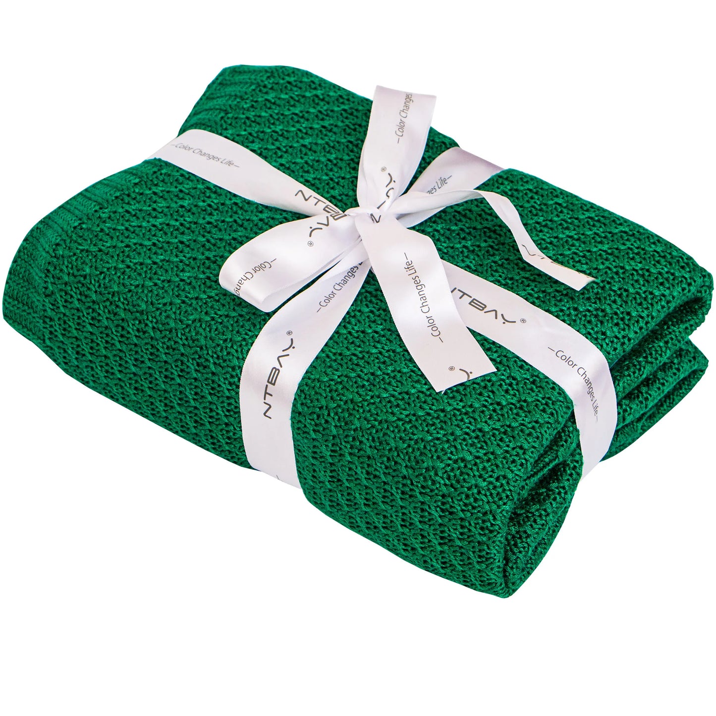 Natural Bamboo Cable Knit Baby Blanket