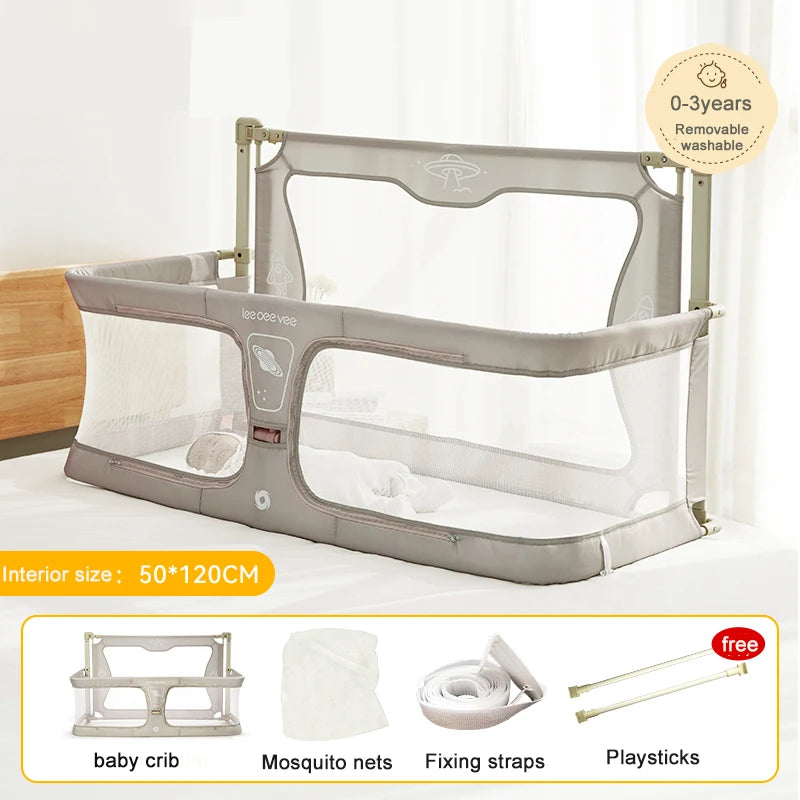 Easy To Install Bedside Mesh Crib
