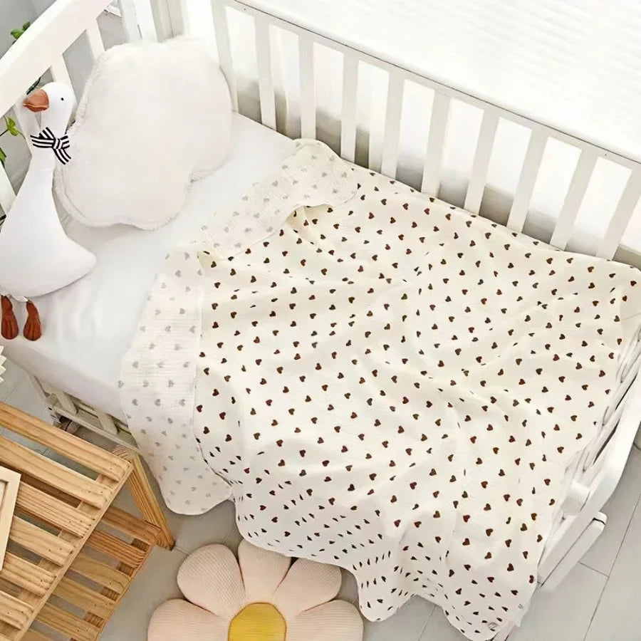 2Pc 80*80cm Cotton Muslin Baby Receiving Blankets