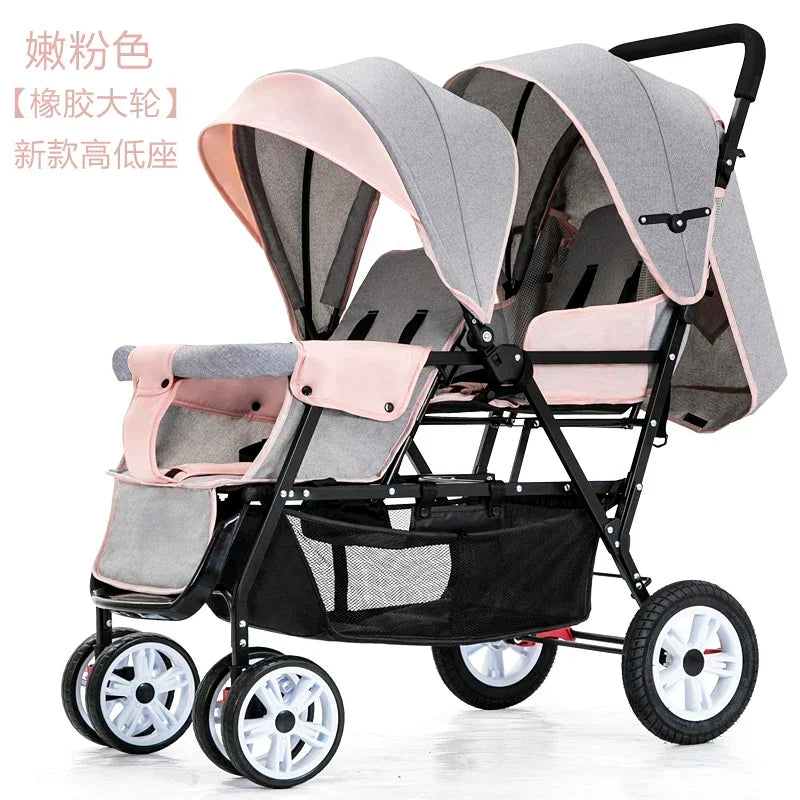 Portable, Foldable, Twin Baby Strollers Front/Back