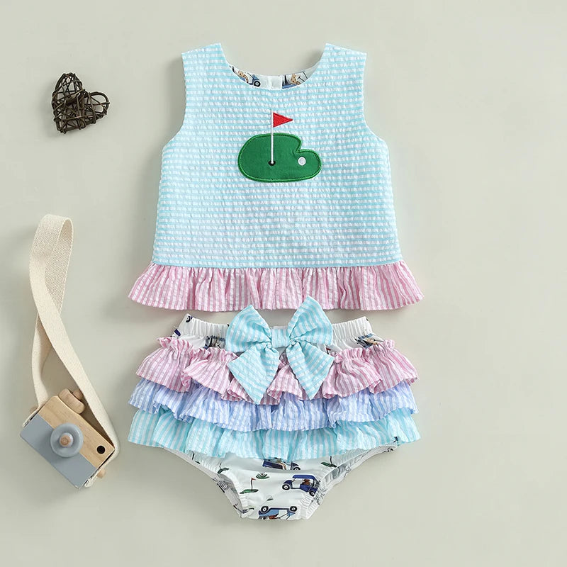 Sleeveless Golf T-Shirt, With Ruffled Golf Panties Set