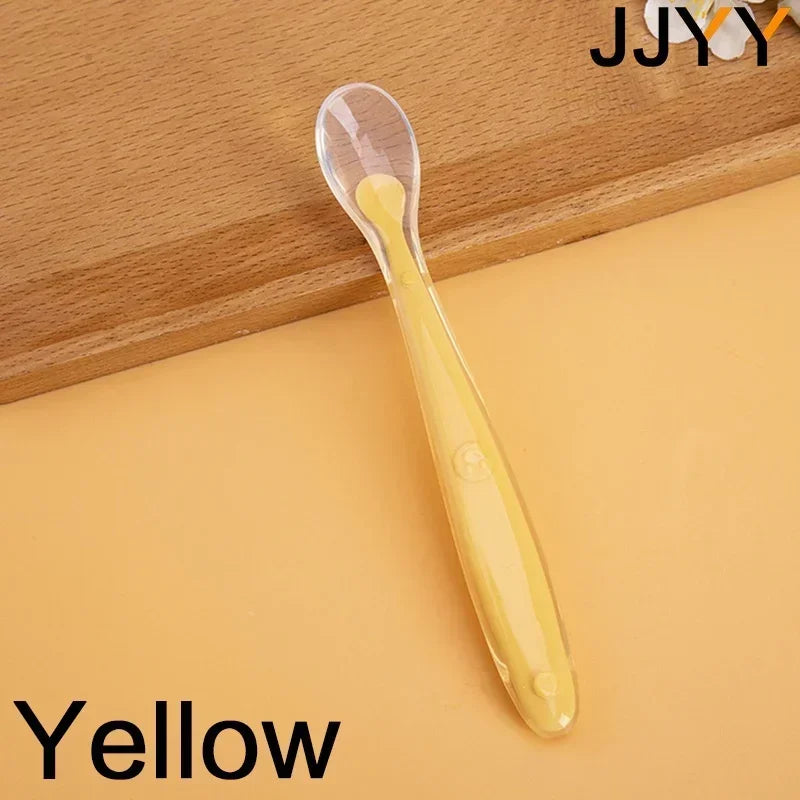 Soft Silicone Baby Safe Eating Training Spoon