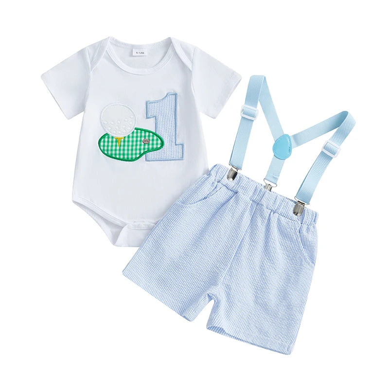 Baby First Birthday Outfit Short Sleeve Romper