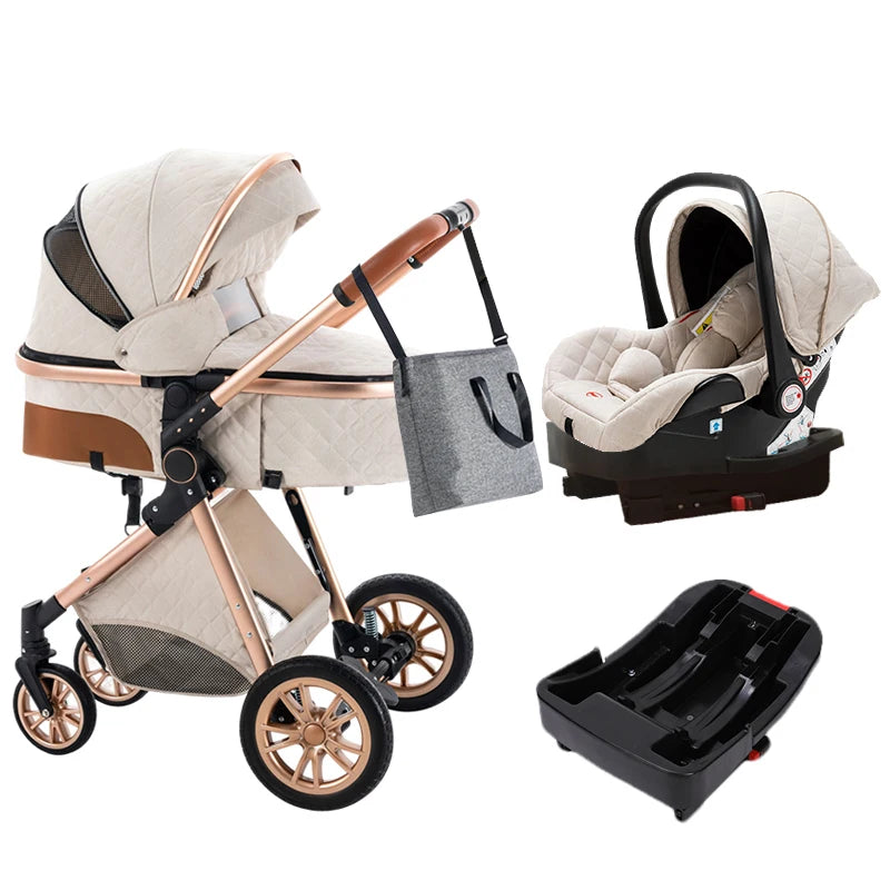 Baby Stroller Reclining Baby Carriage, Bassinet
