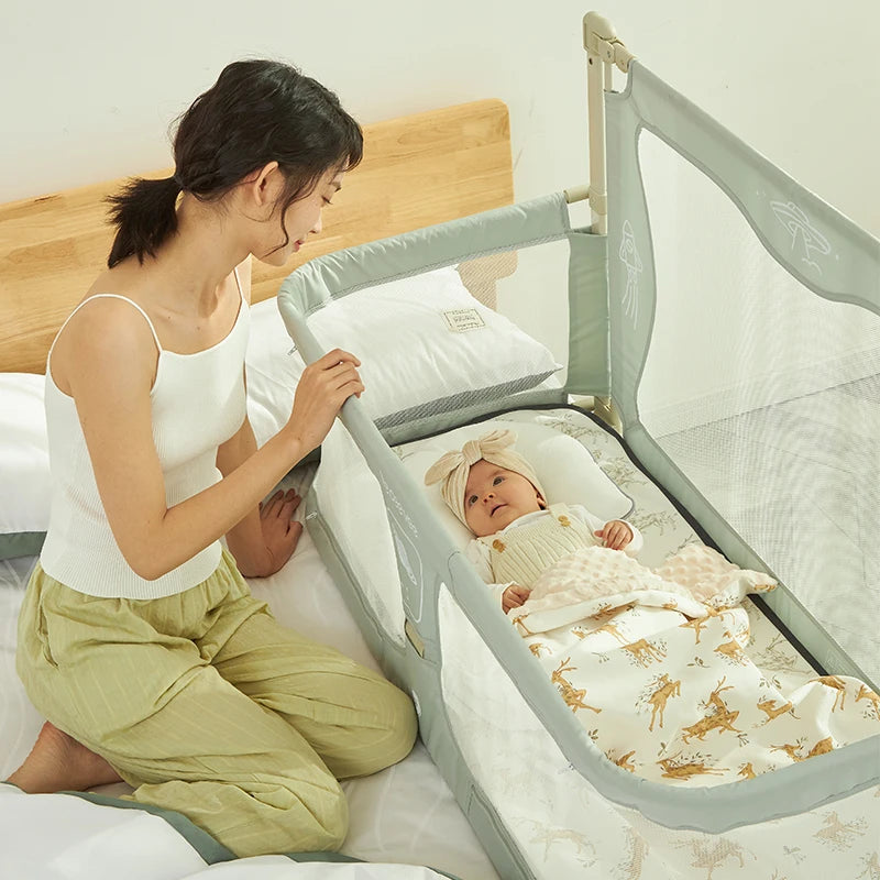 Easy To Install Bedside Mesh Crib