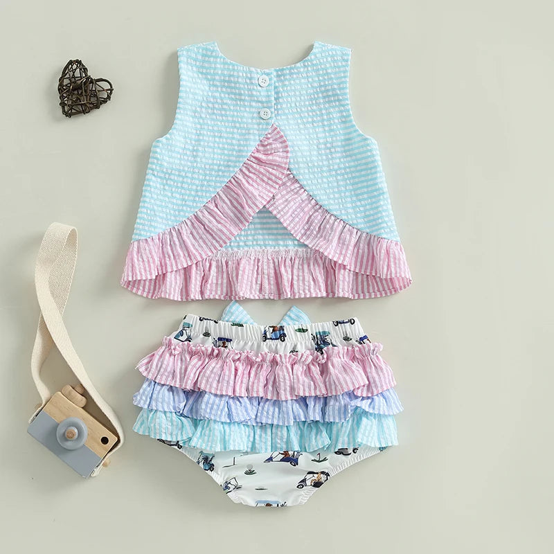 Sleeveless Golf T-Shirt, With Ruffled Golf Panties Set