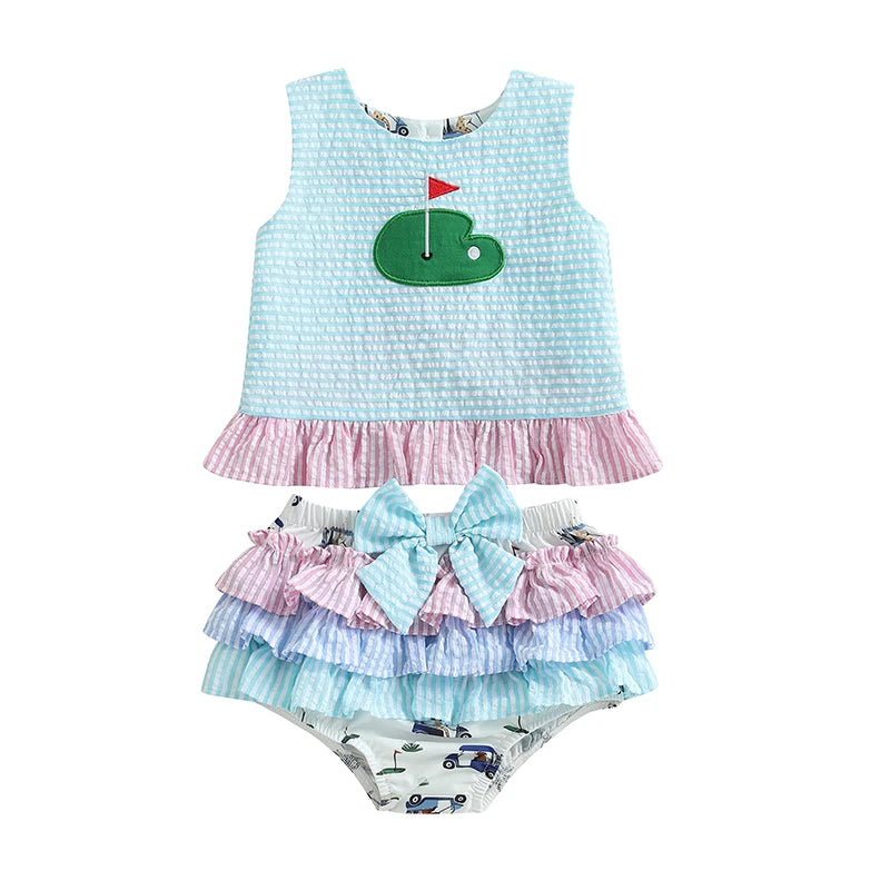 Sleeveless Golf T-Shirt, With Ruffled Golf Panties Set