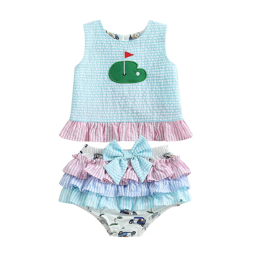 Sleeveless Golf T-Shirt, With Ruffled Golf Panties Set